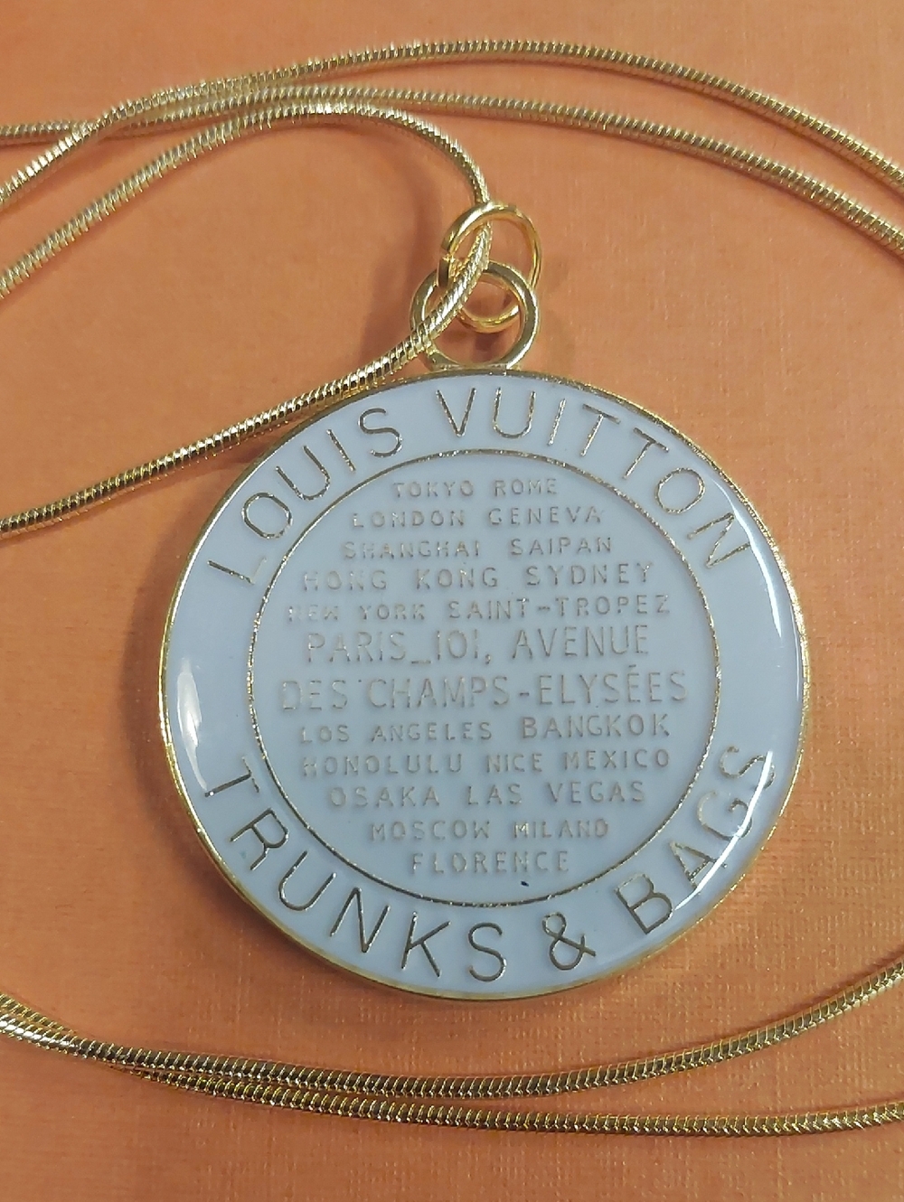 LV Lavender Trunks & Bags Charm Pendant Necklace 18KT GP